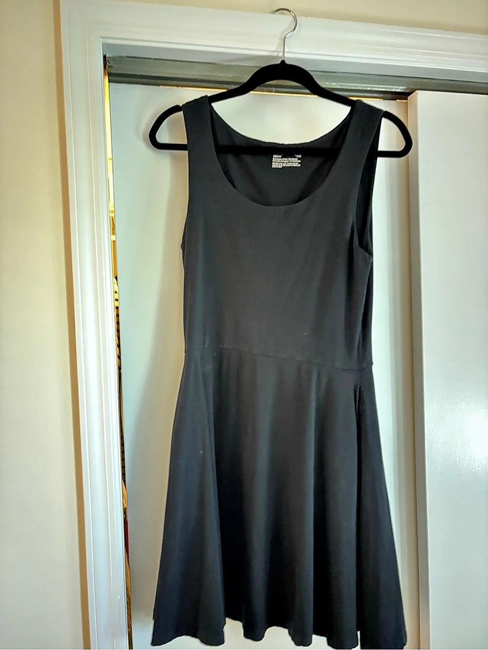 Pact black sleeveless swing dress